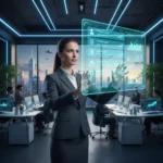 Mastering AI Job Search: 7 Tools for 30% Application Success in 2026 Professional interacting with AI job search interface, showing career growth and technological advancement.