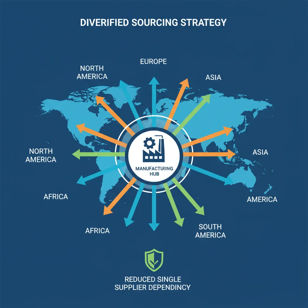Diversified sourcing strategy with multiple global supplier origins.