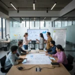 Future-Proof Your Career: 10 Essential Soft Skills for the 2026 US Job Market Professionals collaborating in a modern office, highlighting future soft skills