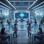 U.S. Education Technology 2026: 4 Key Insights into Personalized Learning Futuristic classroom with students using personalized learning technology and AI