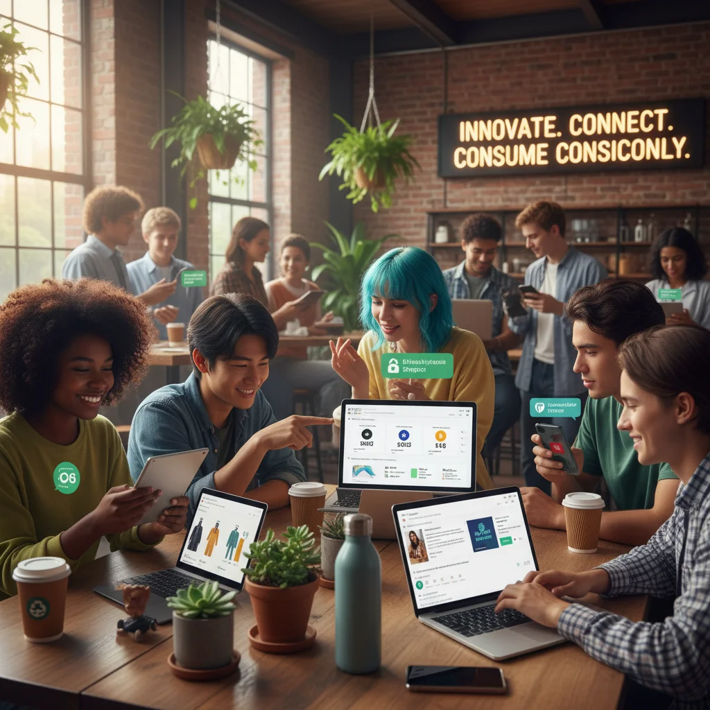Gen Z consumers interacting with digital services and e-commerce