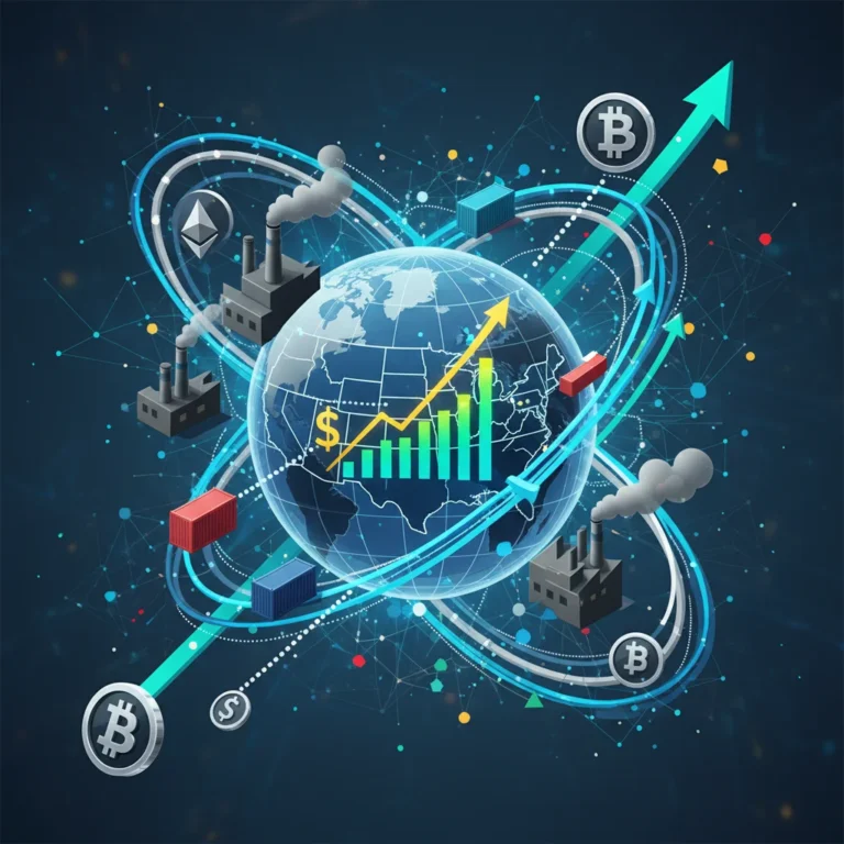 Global economic factors influencing US business strategies, with interconnected world markets