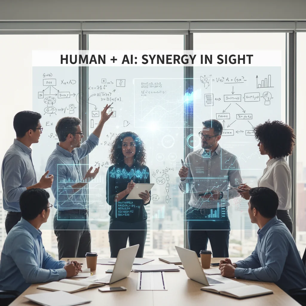 Data scientists and business analysts collaborating on AI strategies