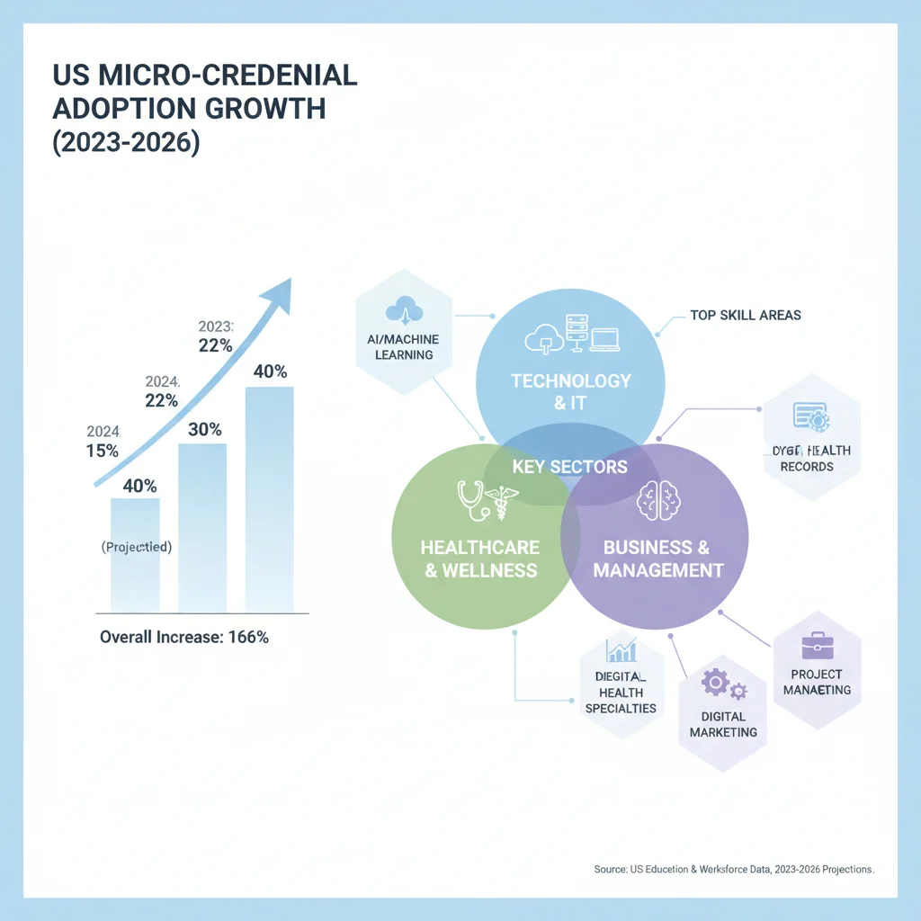 Infographic illustrating micro-credential growth trends in the US