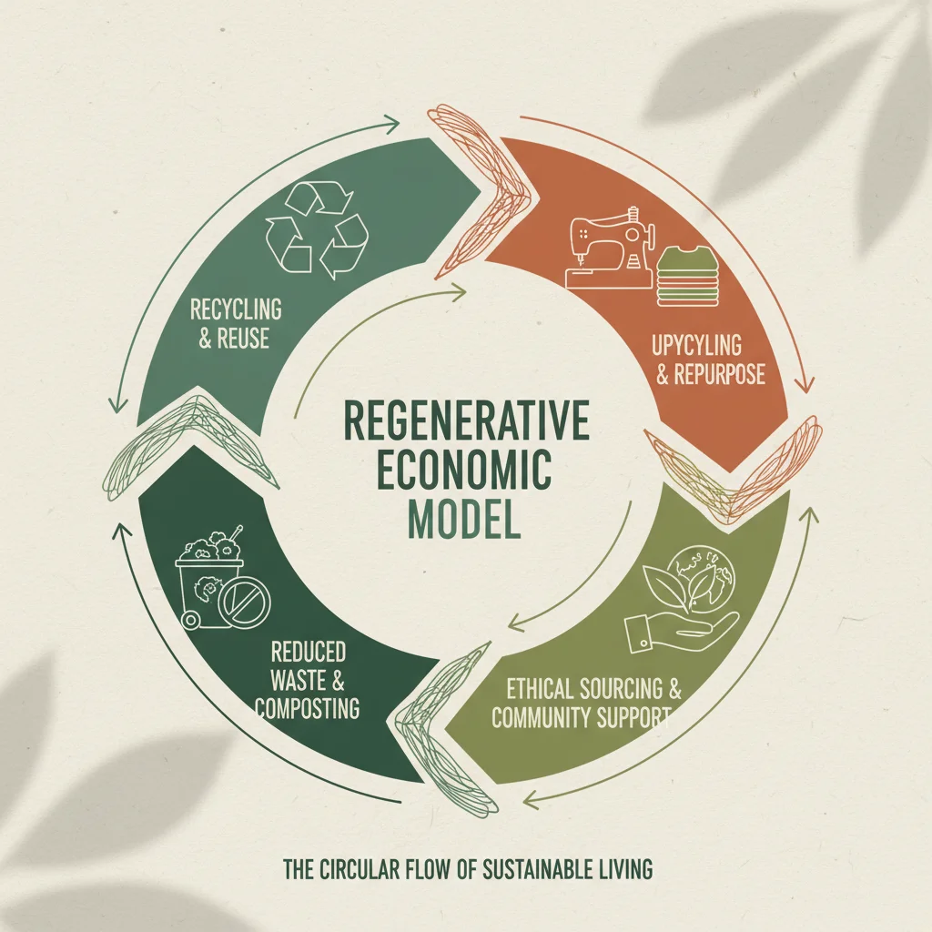 Infographic illustrating the circular economy and sustainable consumer choices.