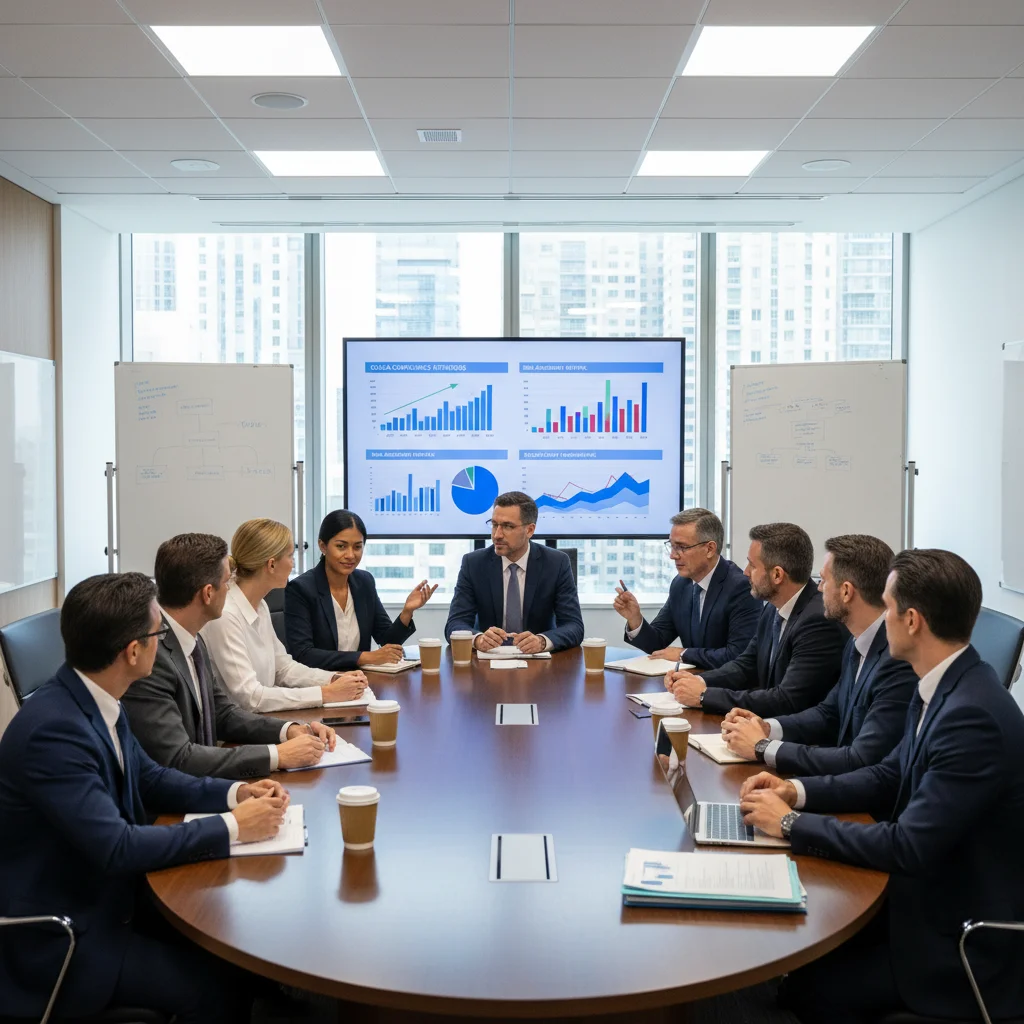 Business leaders discussing data privacy compliance strategies and regulatory frameworks.