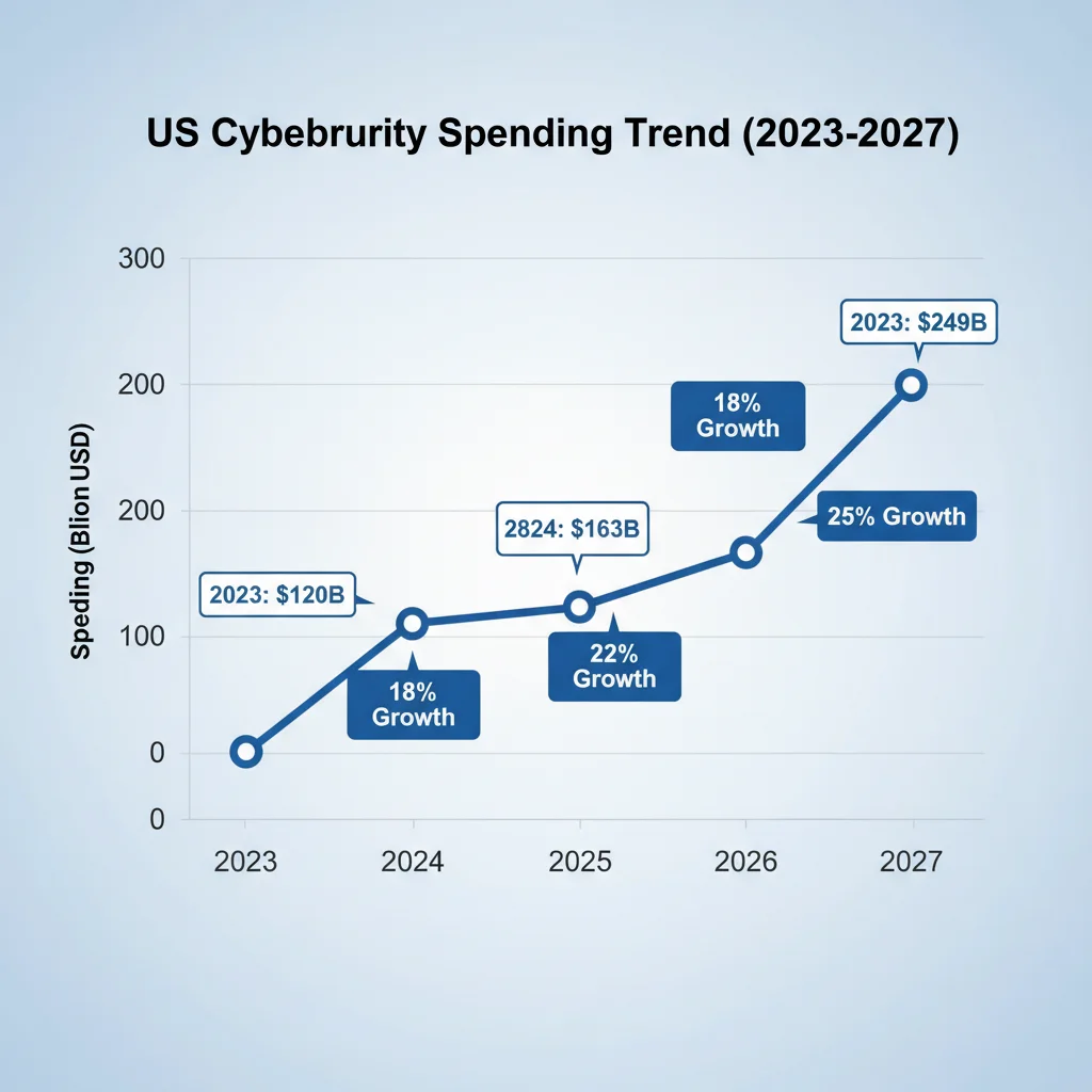 US cybersecurity spending trend graph