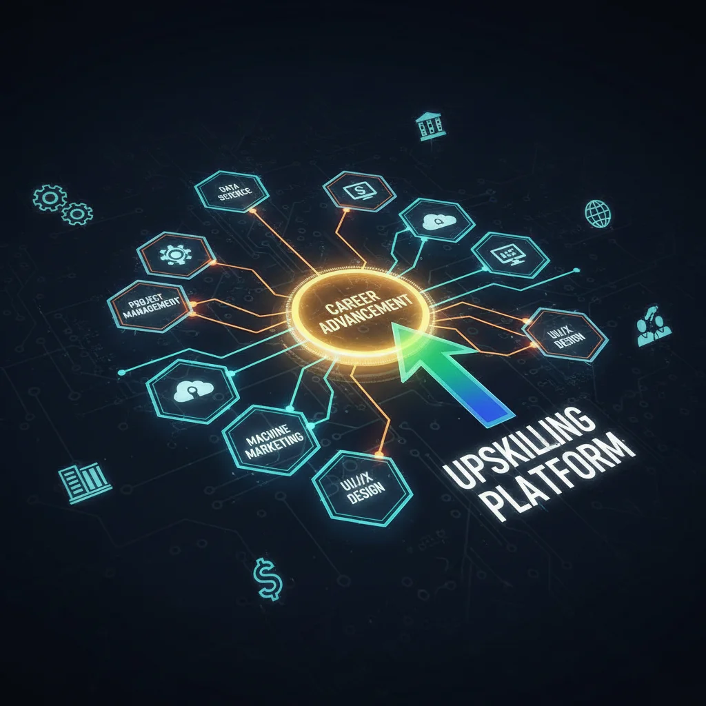 Visualizing career advancement through skill mastery on upskilling platforms