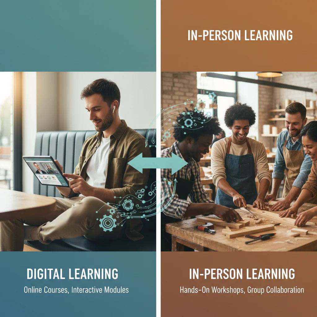 Blended learning approach combining online and in-person professional development