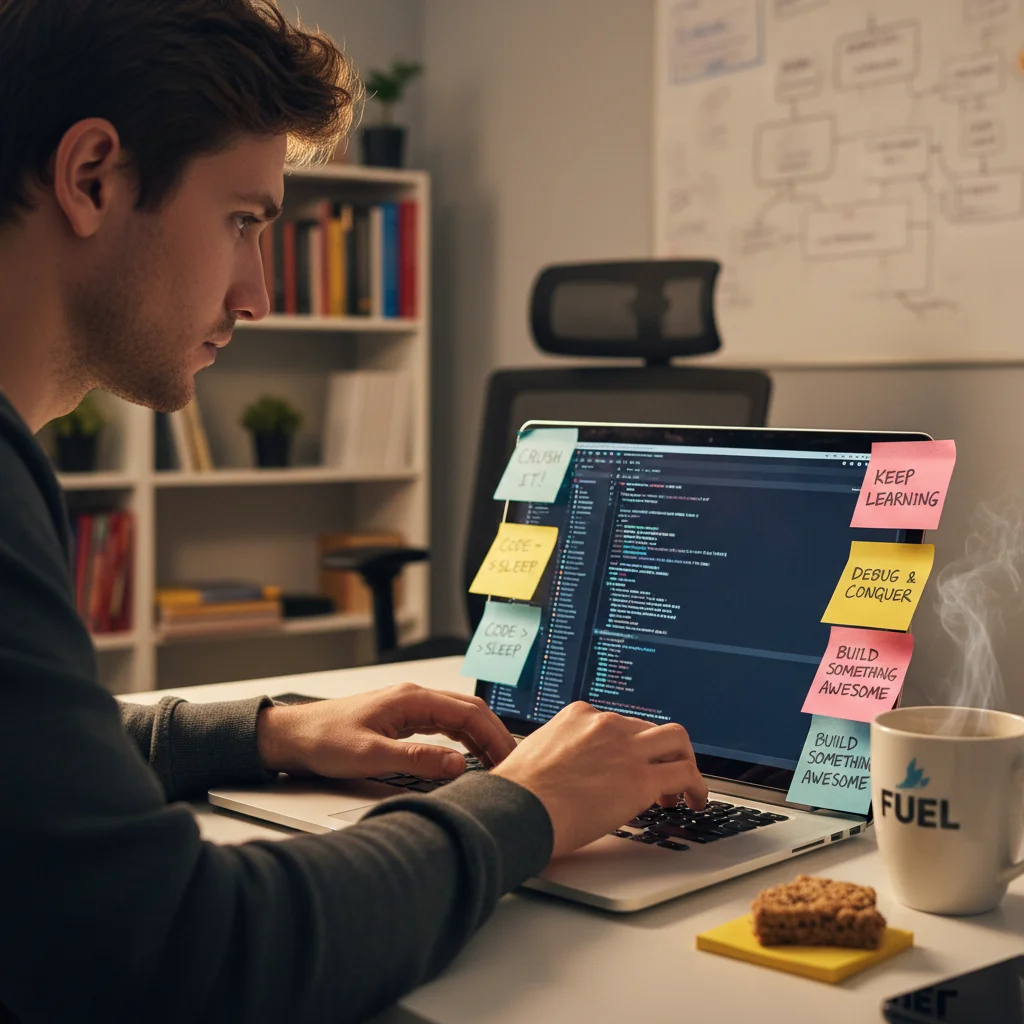Dedicated individual coding during an online tech bootcamp