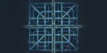 Future-Proofing Your Business: Strategic Growth Resources & Market Intelligence An aerial drone shot depicting a glowing, interconnected urban data network at dusk, symbolizing continuous industry insights and strategic market adaptation.