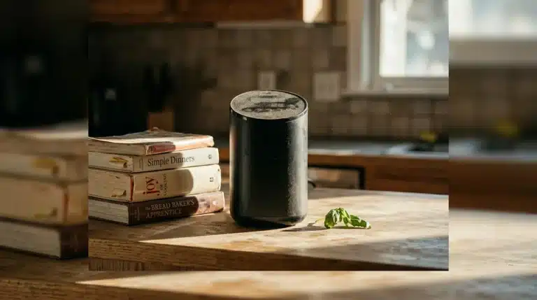 A dust-covered, futuristic sous-vide machine sitting unused on a weathered oak counter next to old cookbooks, symbolizing the pitfall of adopting trendy growth resources without strategic alignment.