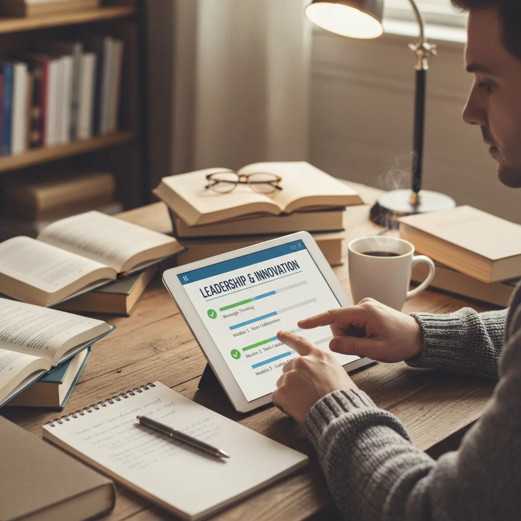 Individual studying for certification renewal online