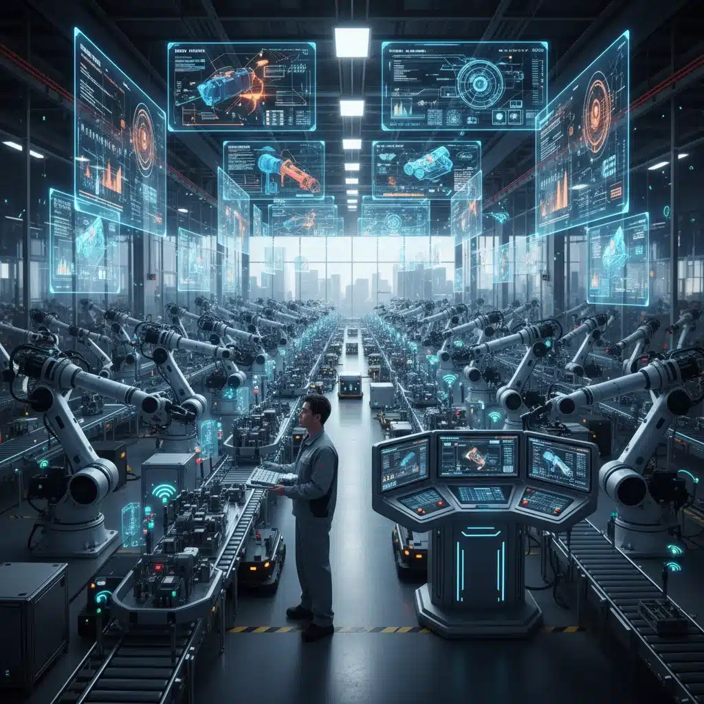Smart factory integration and human oversight in advanced manufacturing