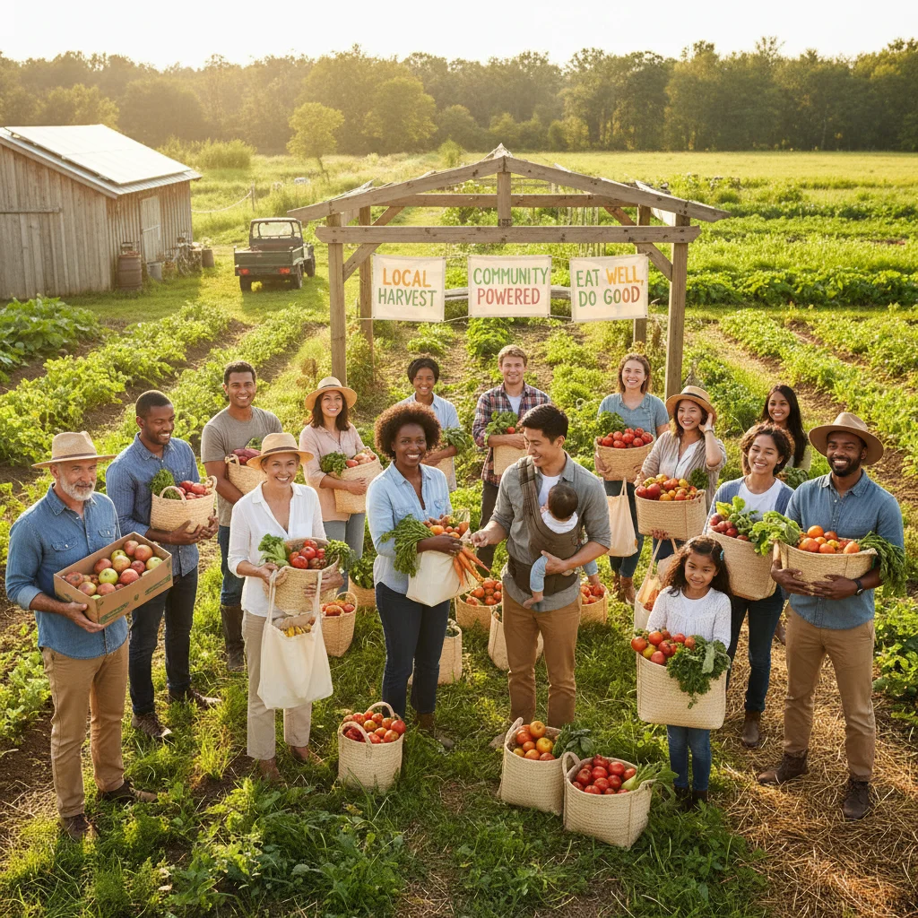 Community-supported agriculture program, illustrating sustainable and ethical consumer choices.