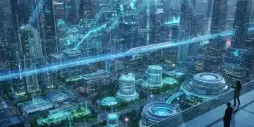 Investment Trends 2026: U.S. Growth Sectors Unveiled Futuristic cityscape symbolizing U.S. economic growth and investment opportunities in 2026.