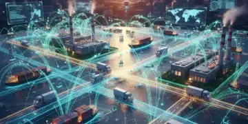 Navigating Supply Chain Disruptions: 3 Market Trends Affecting U.S. Manufacturing in 2026 Global supply chain network with interconnected logistics and technological integration