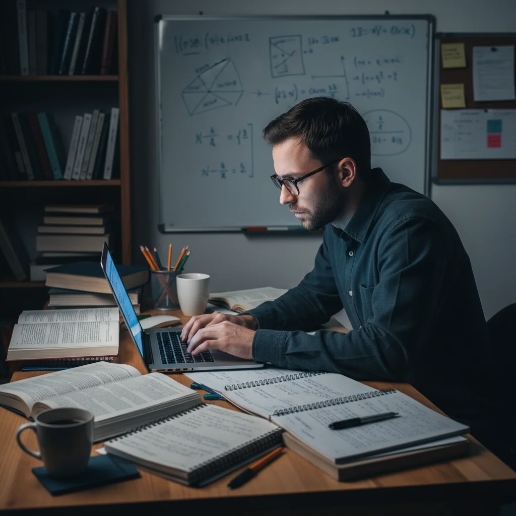 Employee engaging in professional skill development online